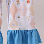 Blue Chicken Bow Bamboo Pajama Pants Set