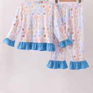 Blue Chicken Bow Bamboo Pajama Pants Set