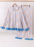Blue Chicken Bow Bamboo Mom Pajama Pants Set