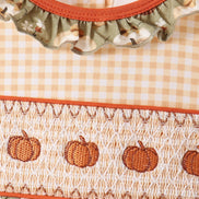 Vintage pumpkin smocked ruffle pants set