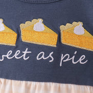 Navy sweet as pie embroidery gingham bubble