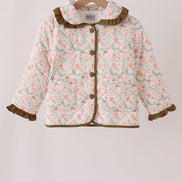 Sage floral ruffle jacket