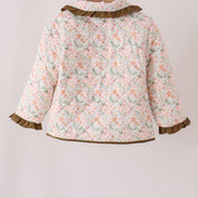 Sage floral ruffle jacket
