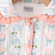 Blue hydrangea ruffle jacket