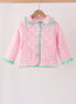 Pink hydrangea gingham ruffle jacket