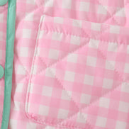 Pink hydrangea gingham ruffle jacket