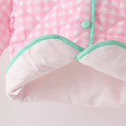 Pink hydrangea gingham ruffle jacket