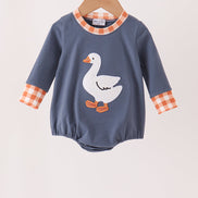 Navy goose applique bubble