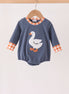 Navy goose applique bubble