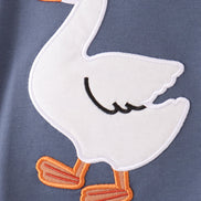 Navy goose applique bubble