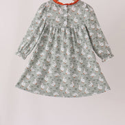 Grey goose applique ruffle dress
