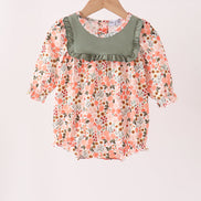 Green floral ruffle bubble