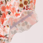 Green floral ruffle bubble