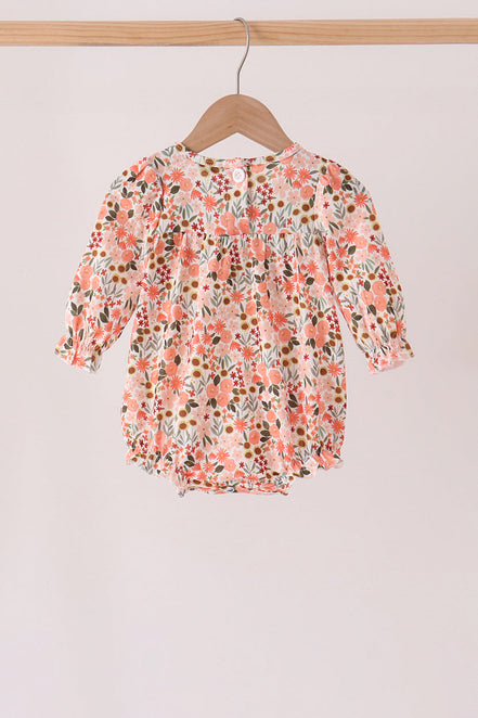 Green floral ruffle bubble