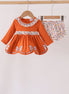 Orange floral ruffle bloomer set