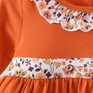 Orange floral ruffle bloomer set