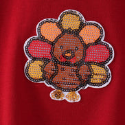 Rust turkey sequin mom&me top