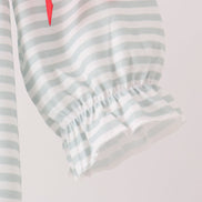 Sage santa applique stripe romper