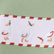 Sage goose embroidery gingham pants set