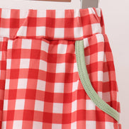 Sage goose embroidery gingham pants set
