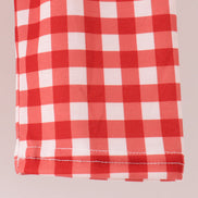 Goose embroidery ruffle gingham pants set