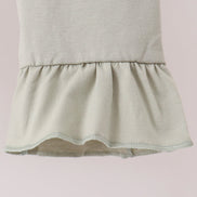 Brown turkey embroidery gingham ruffle pants set