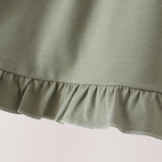 Green goose pumpkin embroidery dress