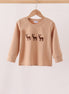 Brown deer embroidery top