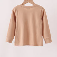 Brown deer embroidery top