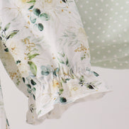 Sage floral smocked ruffle bloomer set