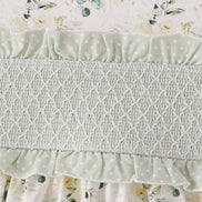 Sage floral smocked ruffle pants set