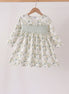 Sage floral smocked ruffle dress