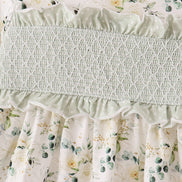 Sage floral smocked ruffle dress