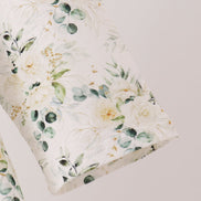 Sage floral smocked ruffle dress