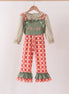 Green Pumpkin Embroidery 2cp jumpsuit set