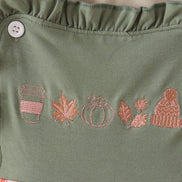 Green Pumpkin Embroidery 2cp jumpsuit set