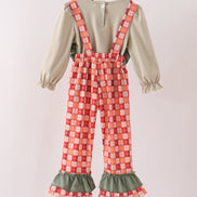 Green Pumpkin Embroidery 2cp jumpsuit set