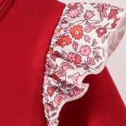 Maroon thankful leaves floral embroidey dress
