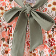 Green floral bow pants set