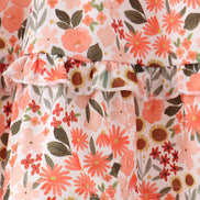 Green floral bow ruffle mom&me dress
