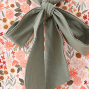 Green floral bow ruffle mom&me dress