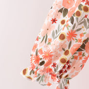 Green floral bow ruffle mom&me dress
