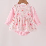 Pink chicken embroidery bubble