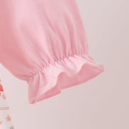Pink chicken embroidery bubble