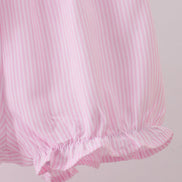 Pink stripe bunny bow embroidery bloomer set