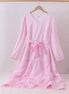 Pink stripe tiered maxi dress