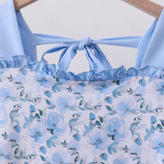 Blue floral ruffle dress