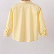 Beige bunny embroidery button down shirt