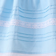 Blue cross embroidery lace pants set