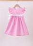 Pink bow gingham ruffle dress